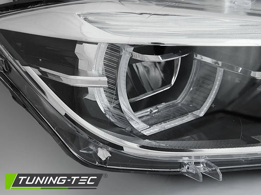 COPPIA fari full led Angel Eyes neri per BMW Serie 3 F30 F31 LCI 2015-2018