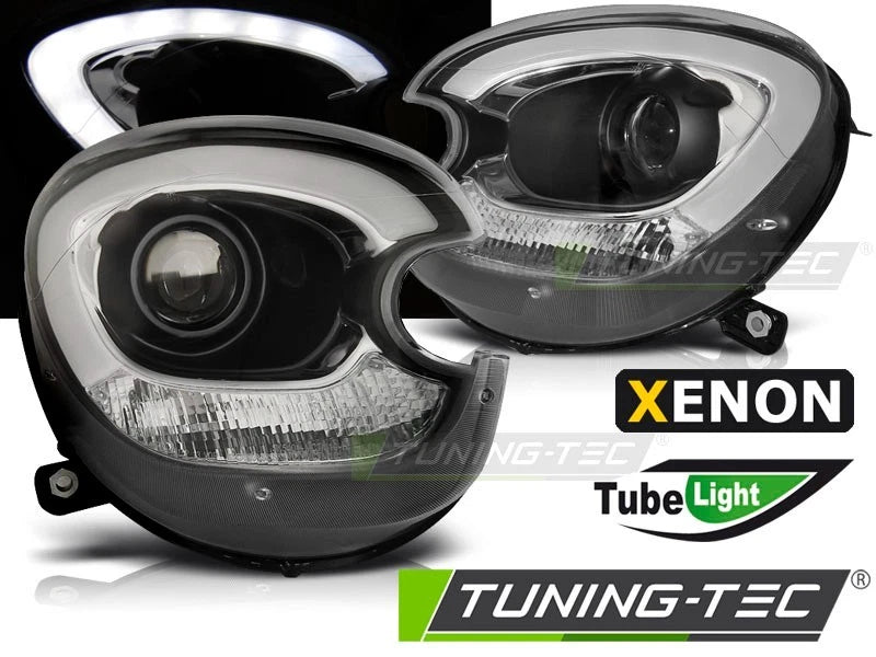 Coppia Fari Anteriori XENO D1S MINI Countryman R60 a led Tube Light nero