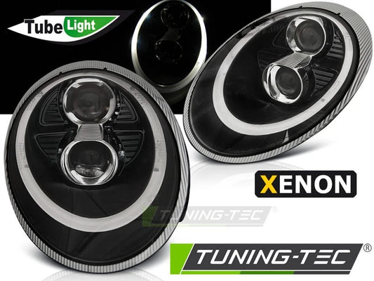 COPPIA FARI FANALI ANTERIORI XENON LED NERO per PORSCHE 911 (997) 04-09