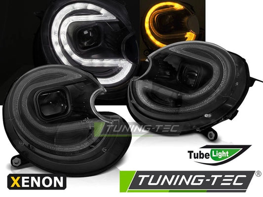 COPPIA fari xeno neri Mini Cooper R55 R56 R57 R58 R59 2006-2014