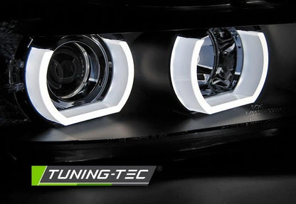 Coppia di Fari Anteriori 3D per BMW Serie 3 E90 E91 2005-2008 Angel Eyes