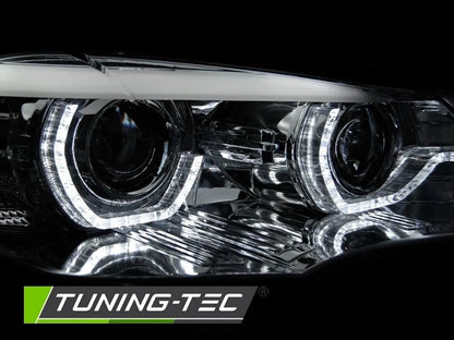 COPPIA FANALI FARI ANTERIORI XENON LED ANGEL EYES BMW X5 E70 07-10 CON AFS