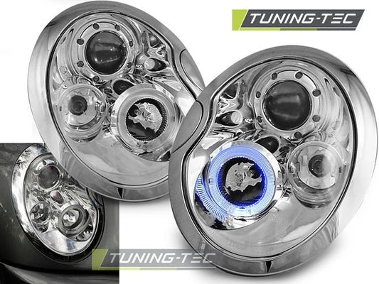 Coppia di Fari Anteriori per Mini COOPER R50 R53 2001-2006 Angel Eyes