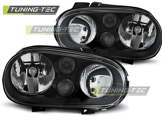 Coppia Fari Fanali FONDO NERO Anteriori vw GOLF 4