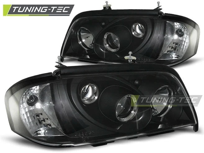 Coppia di Fari Anteriori per Mercedes W202 Classe C 1993 - 2000 NERO BLACK