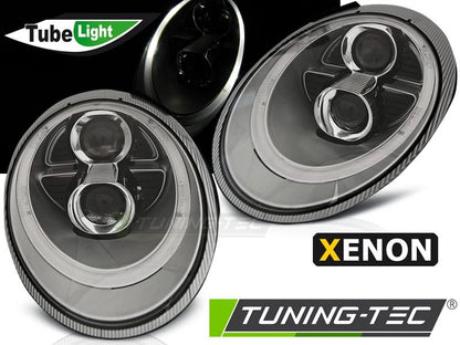 COPPIA FARI FANALI ANTERIORI XENON LED ARGENTO per PORSCHE 911 (997) 04-09