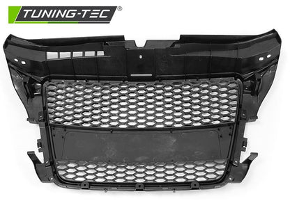 GRIGLIA ANTERIORE NERO LUCIDO STYLE S3 RS3 A NIDO D'APE PER AUDI A3 8P 2008-2012