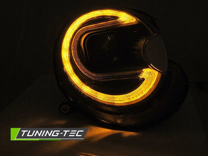 COPPIA fari xeno neri Mini Cooper R55 R56 R57 R58 R59 2006-2014