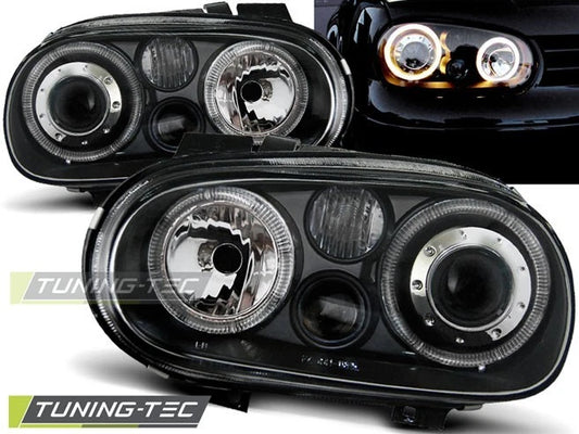 Coppia Fari Fanali ANGEL EYES Anteriori VW GOLF 4