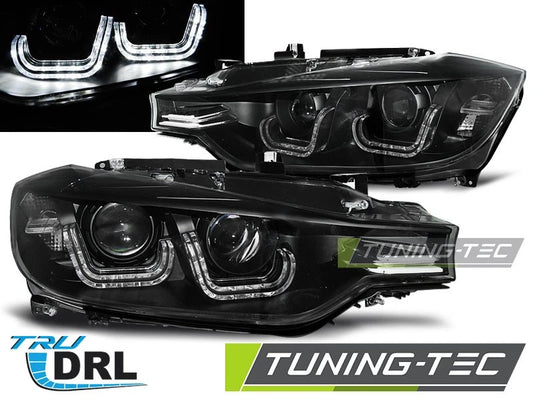 FARI ANTERIORI CON ANGEL EYES PER BMW SERIE 3 F30 (2011–2015) ALOGENI  pre lci