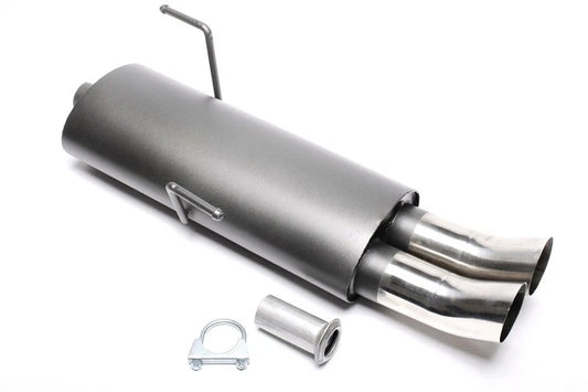 scarico acciaio inox 2x76mm per Peugeot 206 tutte le versioni 8v e 16v