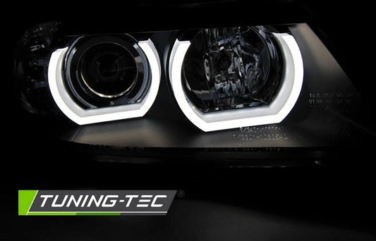 Coppia di Fari Anteriori 3D BMW Serie 3 E90 E91 2009-2011 Angel Eyes XENON