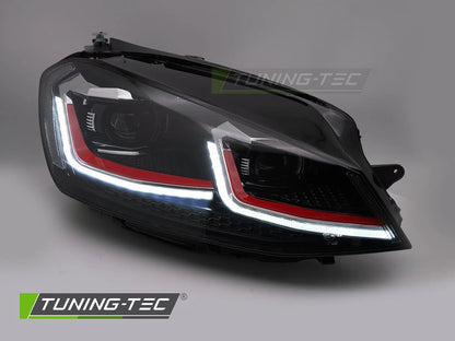 Fari anteriori full LED rossi con sequenza DRL compatibili con VW Golf VII 13-17