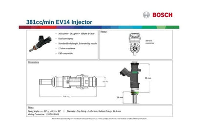 4 Iniettori Bosch Ev1 385cc ABARTH T-JET TD04 Upgrade Kit 500 Grande Punto