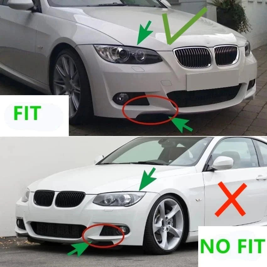SOTTOPARAURTI LAMA ANTERIORE NERO LUCIDO PER BMW E92 E93 06-11 SERIE 3 M-TECH