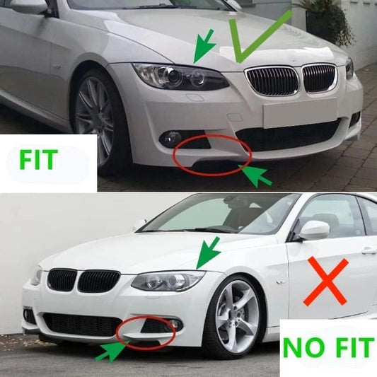 SOTTOPARAURTI LAMA ANTERIORE NERO LUCIDO PER BMW E92 E93 06-11 SERIE 3 M-TECH
