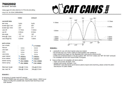 ALBERI A CAMME CatCams 7602003 Vw 2.0TFSi Ea113 Golf Gti Audi S3 8P