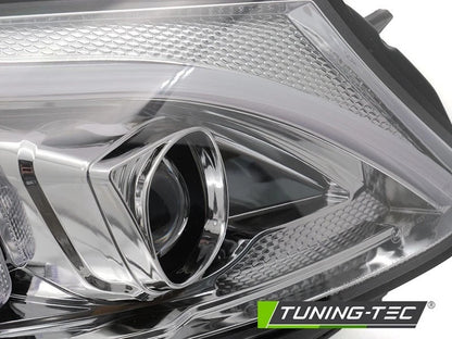 COPPIA FARI FANALI ANTERIORI TUBELIGHT LED CROMATO MERCEDES W205 2014 - 2018