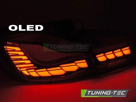 Coppia fari fanali posteriori OLED per BMW Serie 5 F10 2010 2017 black fumè