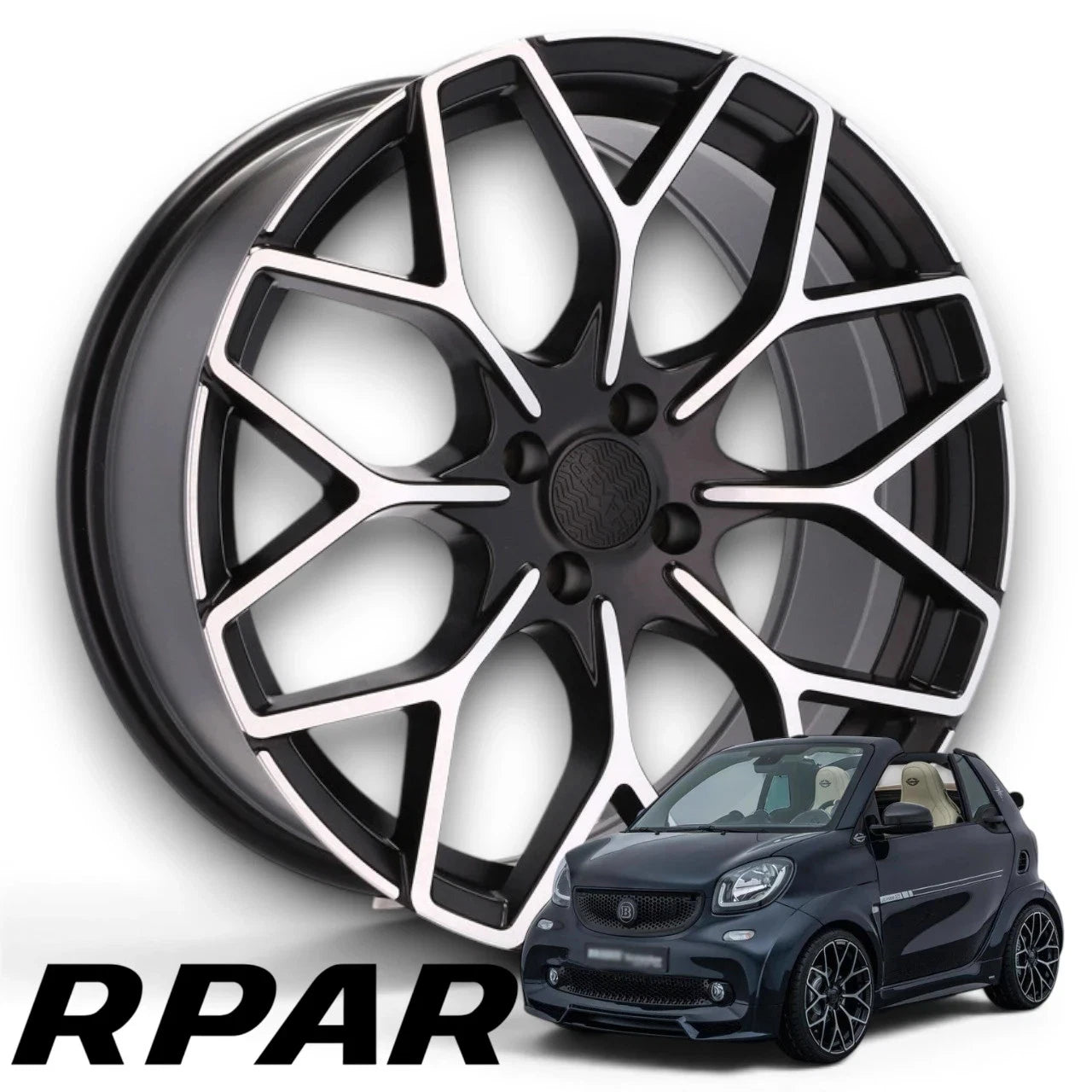 4 Cerchi 16 + 17 STYLE BRABUS Smart Fortwo W450 W451 Cabrio 7.5J ET25 5.5J ET30