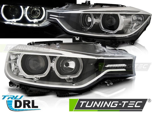 FARI ANTERIORI CON ANGEL EYES PER BMW SERIE 3 F30 (2011–2015) ALOGENI pre lci