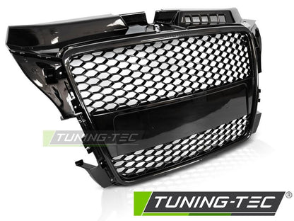 GRIGLIA ANTERIORE NERO LUCIDO STYLE S3 RS3 A NIDO D'APE PER AUDI A3 8P 2008-2012