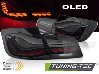 Coppia fari fanali posteriori OLED per BMW Serie 5 F10 2010 2017 black fumè