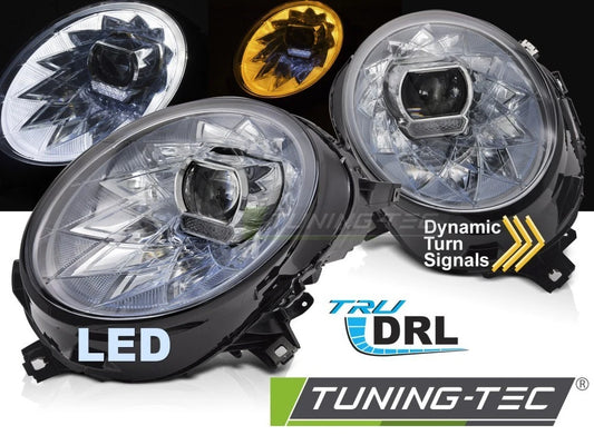 FARI ANTERIORI LED DINAMICI CROMO PER MINI COOPER F54 F55 F56 14-21