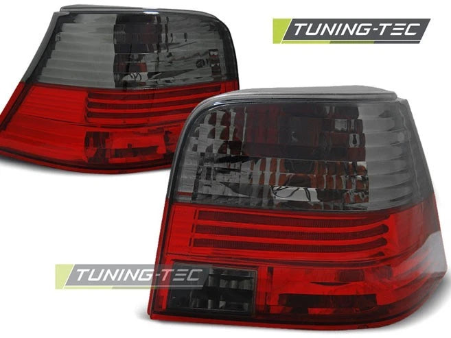 Coppia di Fari Posteriori per VW GOLF 4 IV 1997-2003 Rosso Fumè IT LTVW04-ED XIN