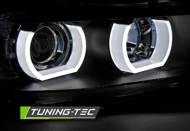 Coppia di Fari Anteriori 3D per BMW Serie 3 E90 E91 2005-2008 Angel Eyes XENON