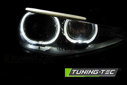 Coppia di Fari Anteriori Angel Eyes per BMW F20 F21 2011-2014 LED Neri