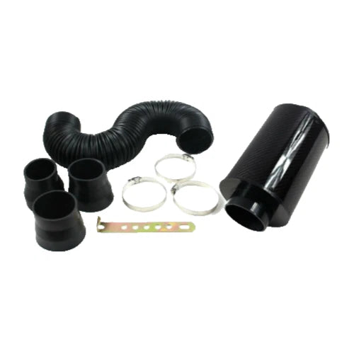 KIT ASPIRAZIONE SPORTIVA Filtro Aria Auto IN VERA Fibra Di Carbonio UNIVERSALE