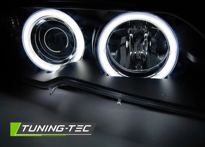 FARI ANGEL EYES CCFL CROMATI adatti per BMW E46 2003 - 2006 COUPE CABRIO