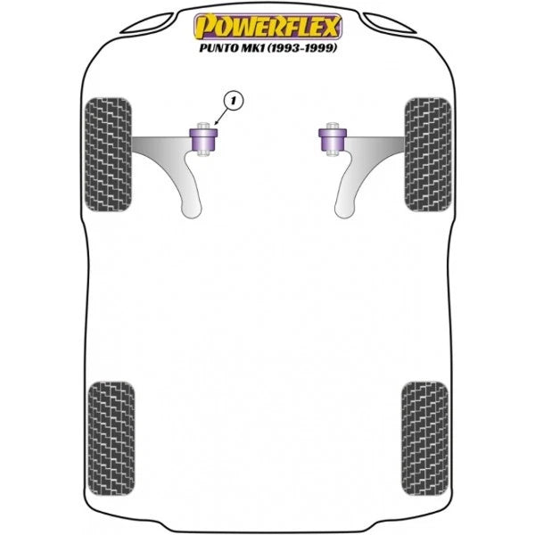 Boccola interna del braccio anteriore rinforzati Powerflex per Fiat Punto GT