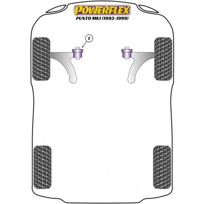 Boccola interna del braccio anteriore rinforzati Powerflex per Fiat Punto GT