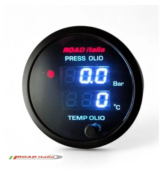 MANOEMTRO Pressione olio temperatura olio  vista 52mm ROAD ITALIA CON SENSORI
