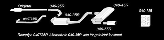 CENTRALE E FINALE MARMITTA in acciaio inox 1x100mm per VW Golf V/VI /Audi A3