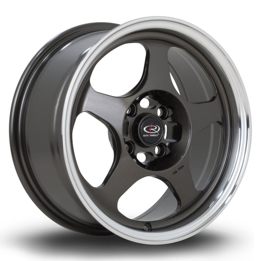 Rota Slipstream 15x7" 4x100 ET40, Gunmetal, Polished Lip