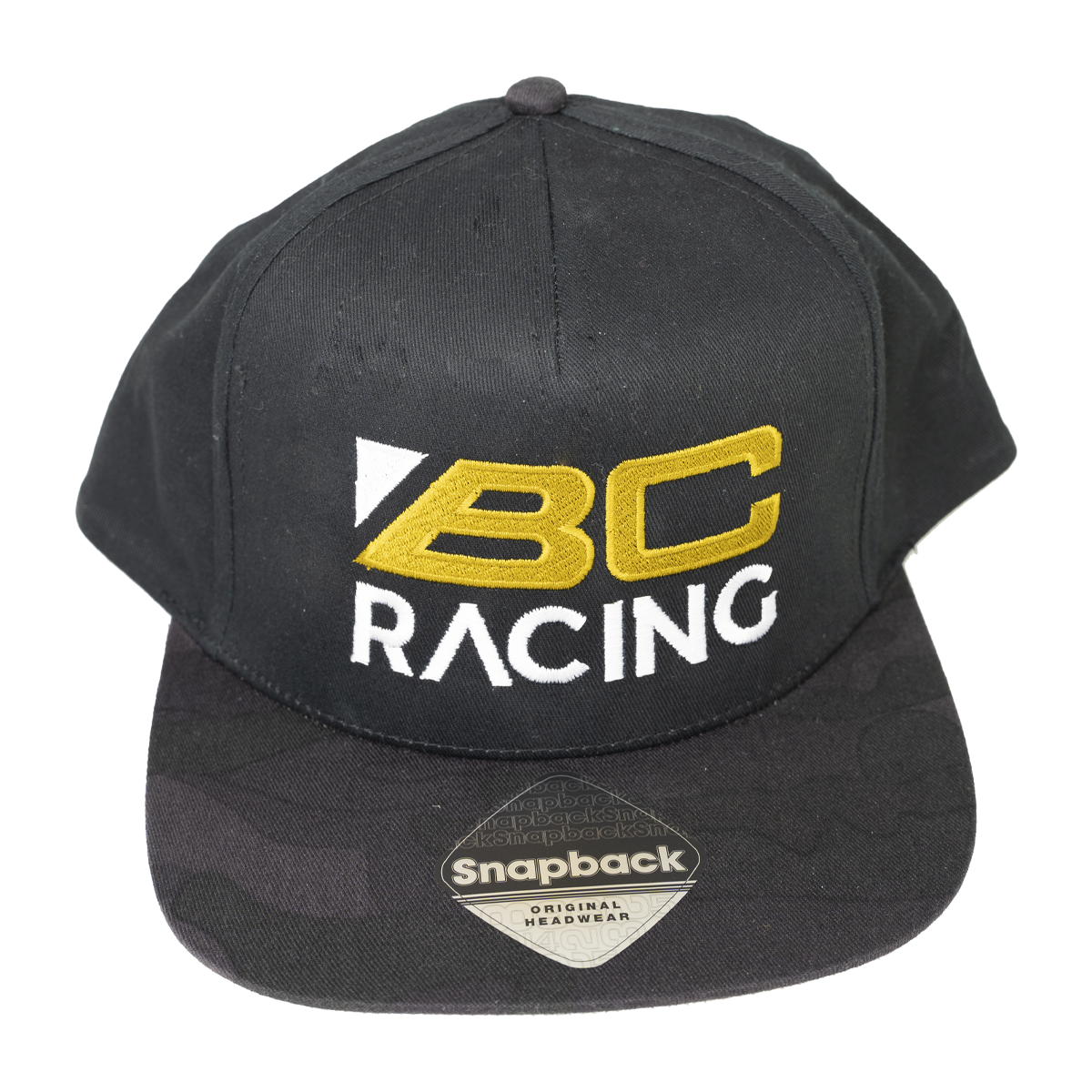Black Camo / Gold & Black Snapback