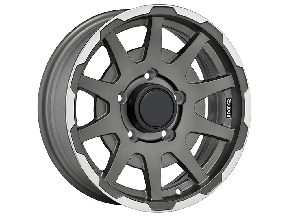 Sparco Dakar 16x5.5" 5x139.7 ET5, Dark Grey, Polished Lip