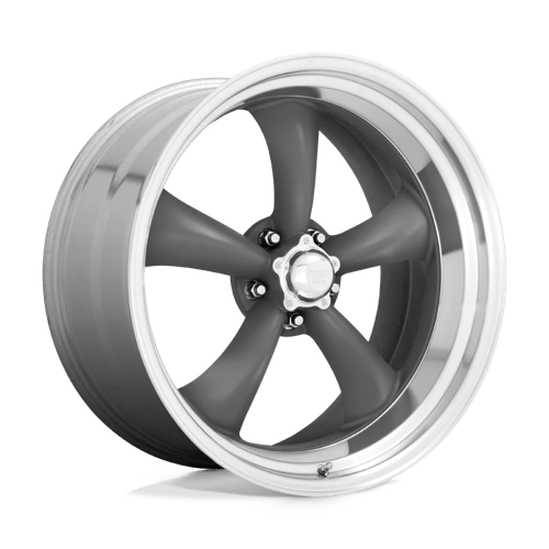 American Racing Vintage VN215 Classic Torq Thrust II 15X8" ET0, Anthracite, Machined Lip